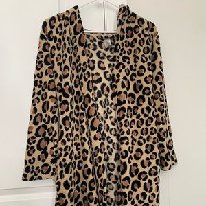Girls very fuzzy and comfortable nighttime cheetaprint robe